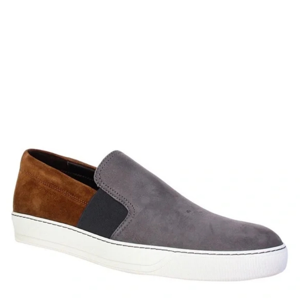 Lanvin Men's Gray/Brown Slip-On Shoes